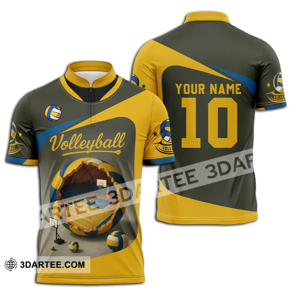 Unisex Shirt - Custom Volleyball Shirt Zipper Polo Shirt / S T-shirt