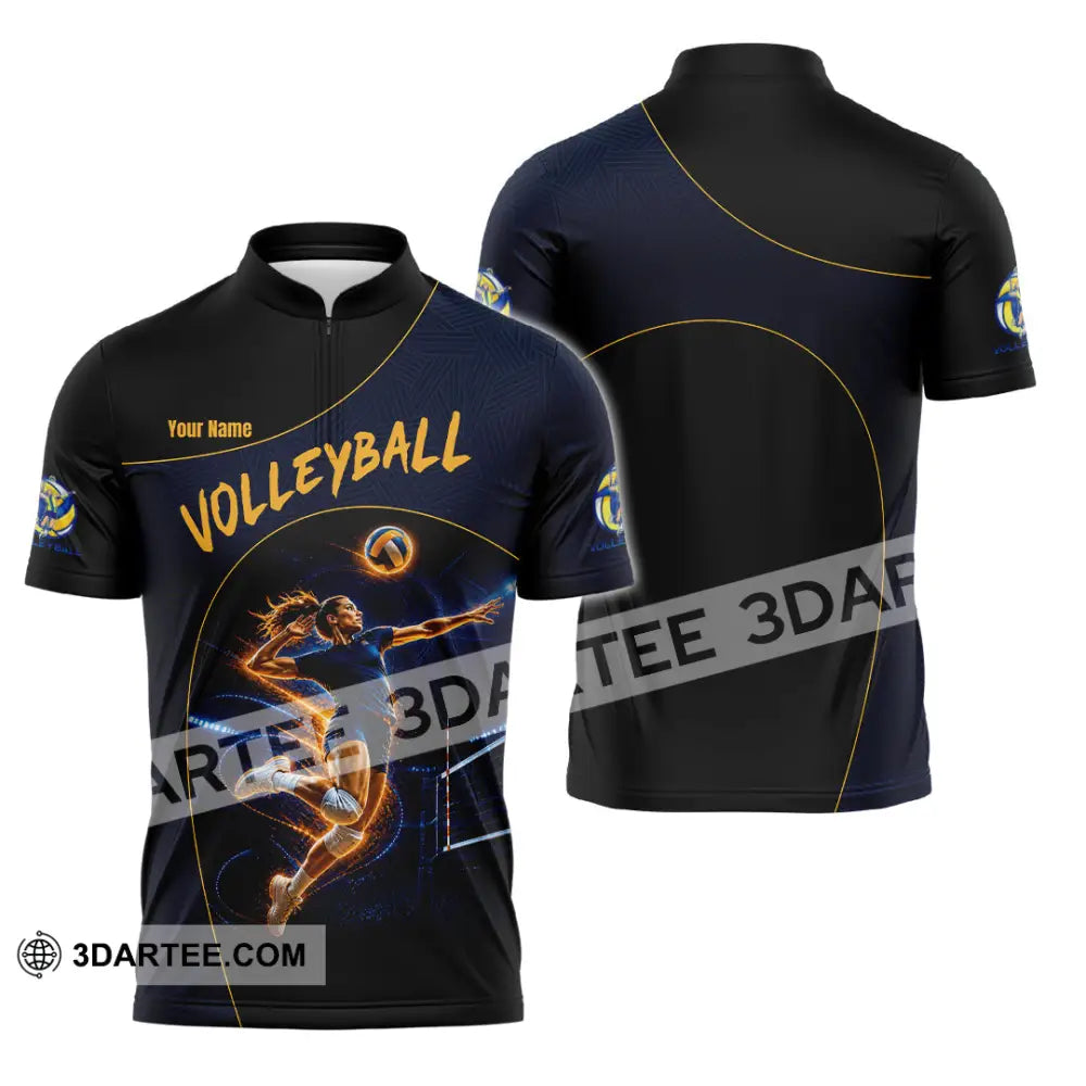 Unisex Shirt - Custom Volleyball Shirt - Zipper Polo Shirt / S - T-shirt