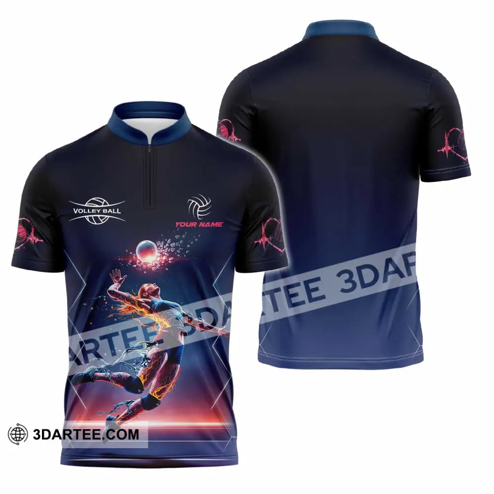 Unisex Shirt - Custom Volleyball Shirt Zipper Polo Shirt / S T-shirt