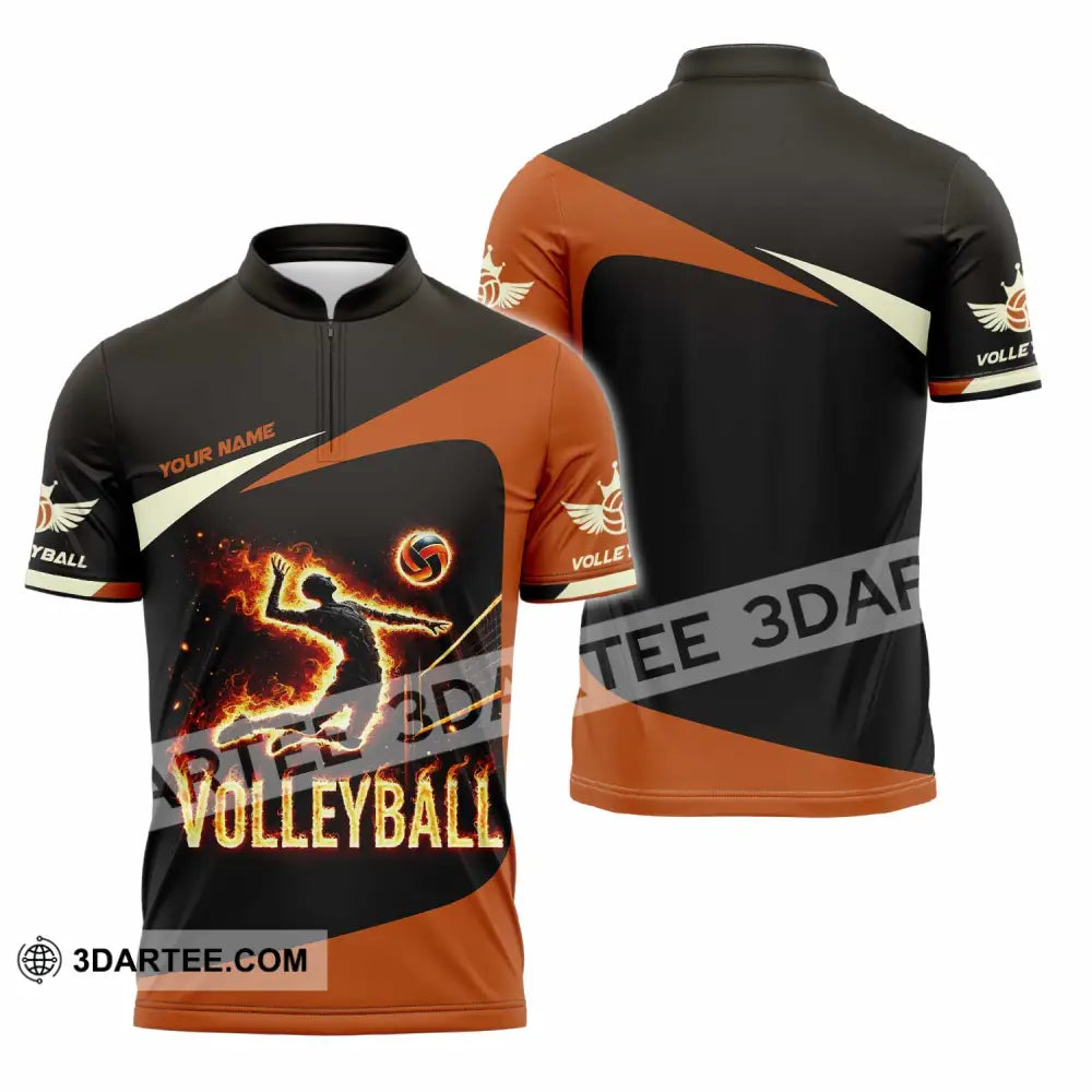 Unisex Shirt - Custom Volleyball Shirt Zipper Polo Shirt / S T-shirt