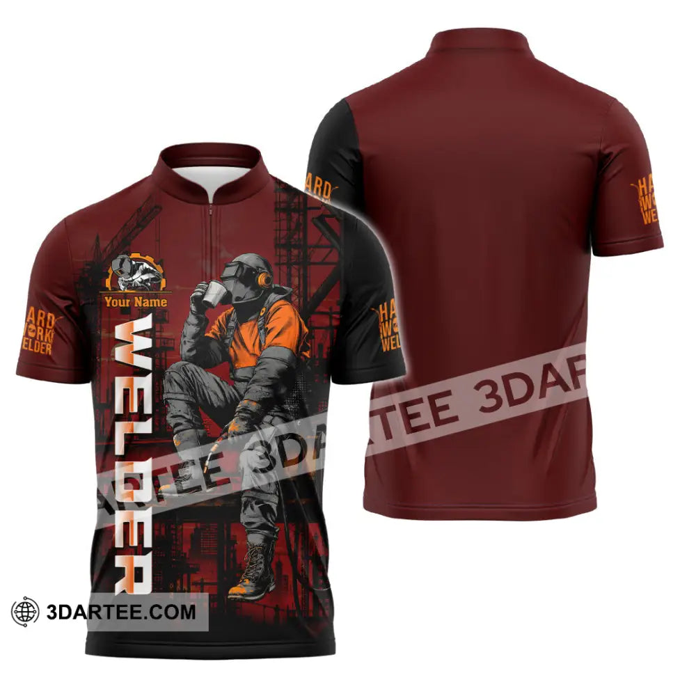 Unisex Shirt - Custom Welder Shirt - Zipper Polo Shirt / S - T-shirt