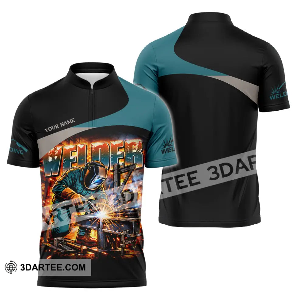 Unisex Shirt - Custom Welder Shirt - Zipper Polo Shirt / S - T-shirt