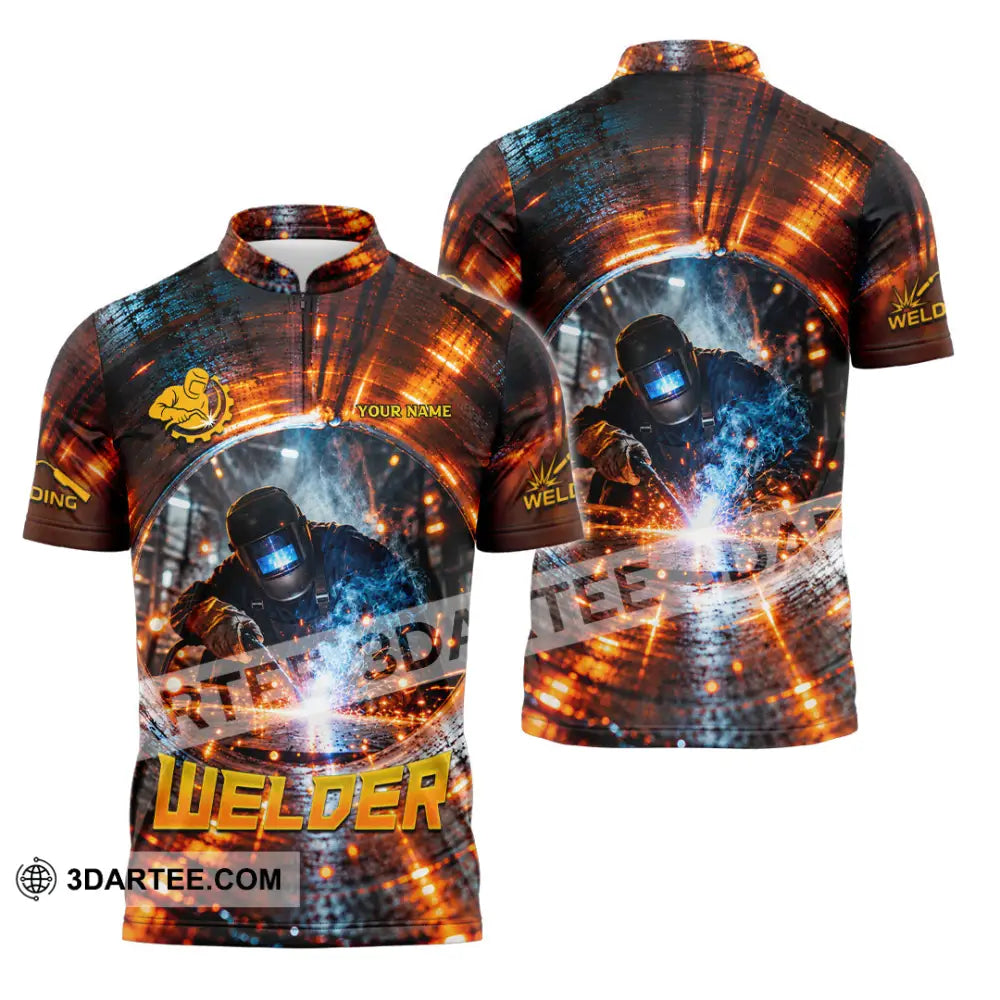 Unisex Shirt - Custom Welder Shirt - Zipper Polo Shirt / S - T-shirt