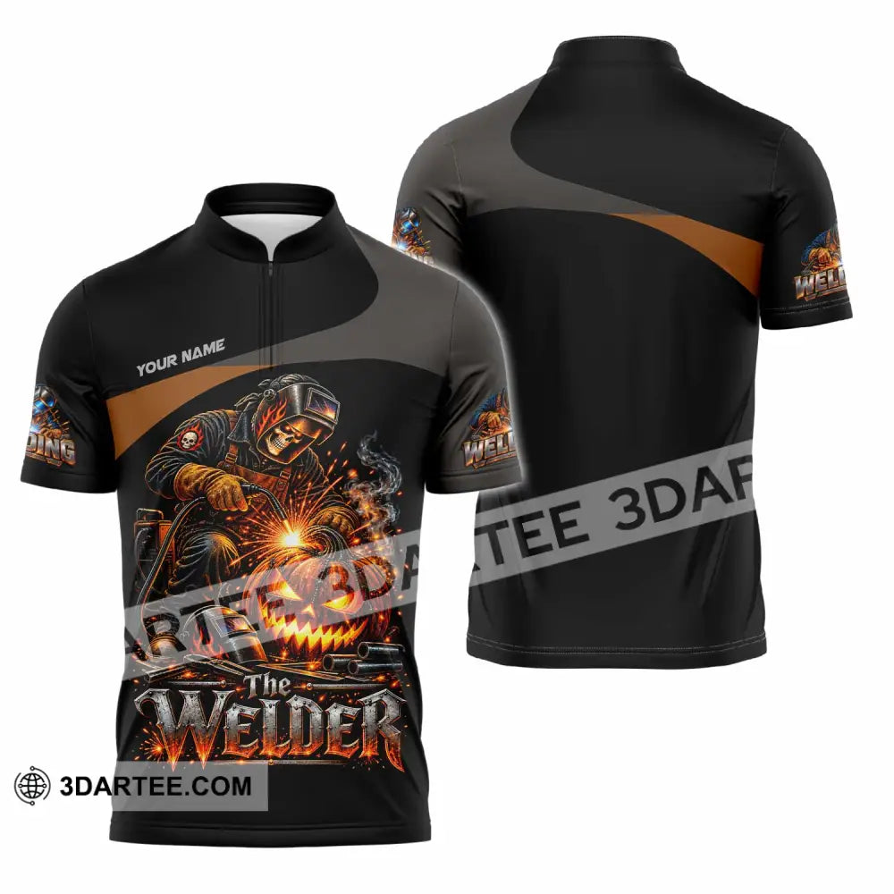 Unisex Shirt - Custom Welder Shirt - Zipper Polo Shirt / S - T-shirt