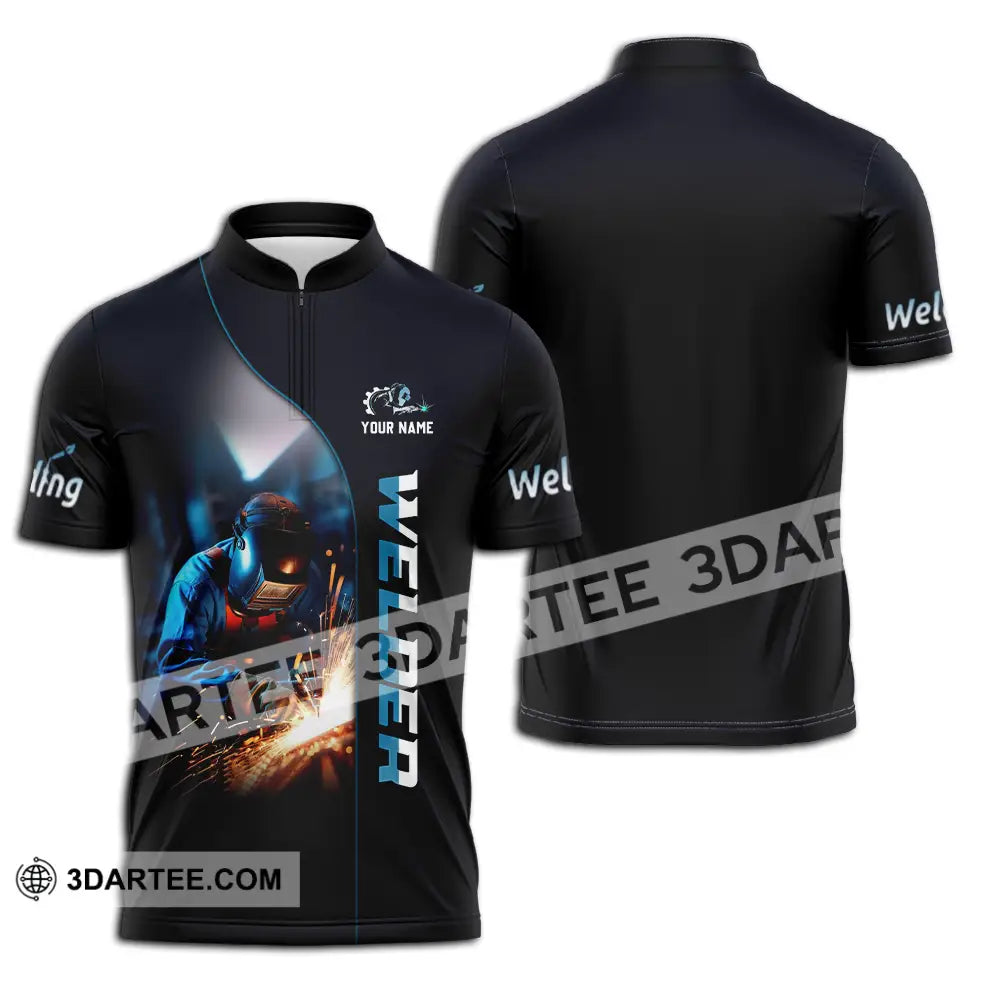 Unisex Shirt Custom Welder Shirt Zipper Polo Shirt / S T shirt