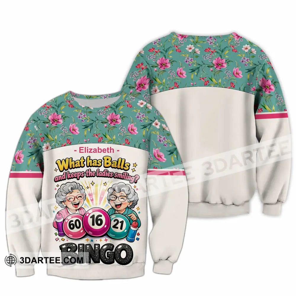 Unisex Shirt - Custom What Has Balls And Keeps The Ladies Smiling Bingo Shirt - Long Sleeve / S - T-shirt