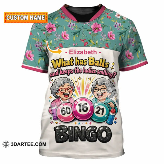 Unisex Shirt - Custom What Has Balls And Keeps The Ladies Smiling Bingo Shirt - T-shirt