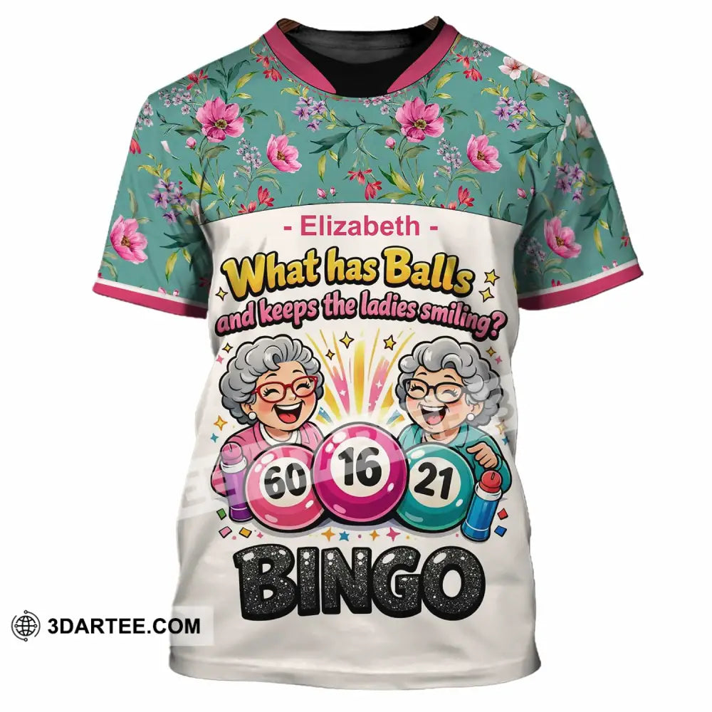 Unisex Shirt - Custom What Has Balls And Keeps The Ladies Smiling Bingo Shirt - T-Shirt / S - T-shirt