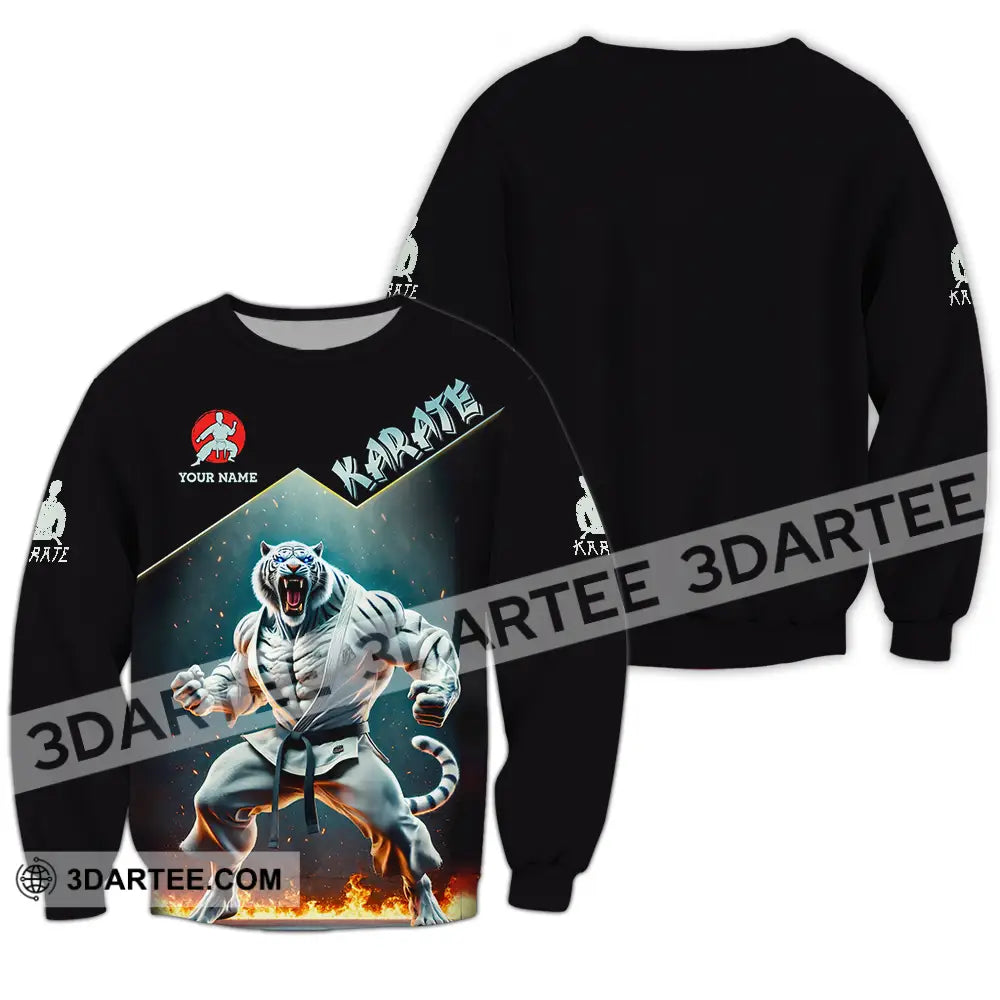 Unisex Shirt - Custom White Tiger Karate Sport Shirt Long Sleeve / S T-shirt