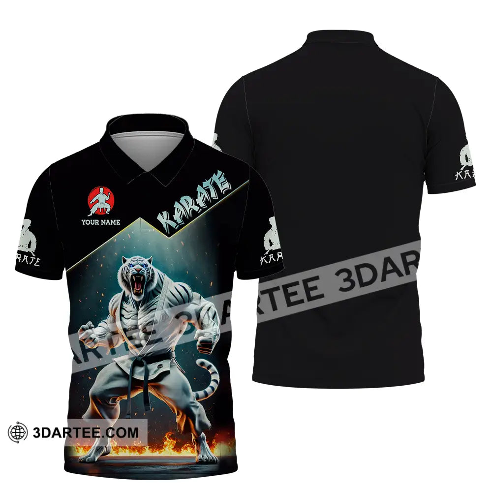 Unisex Shirt - Custom White Tiger Karate Sport Shirt Polo Shirt / S T-shirt