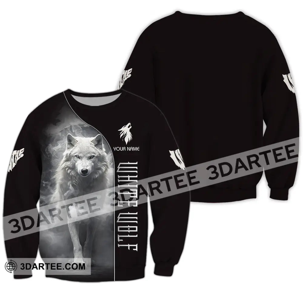 Unisex Shirt - Custom White Wolf 3D Shirt Long Sleeve / S T-shirt