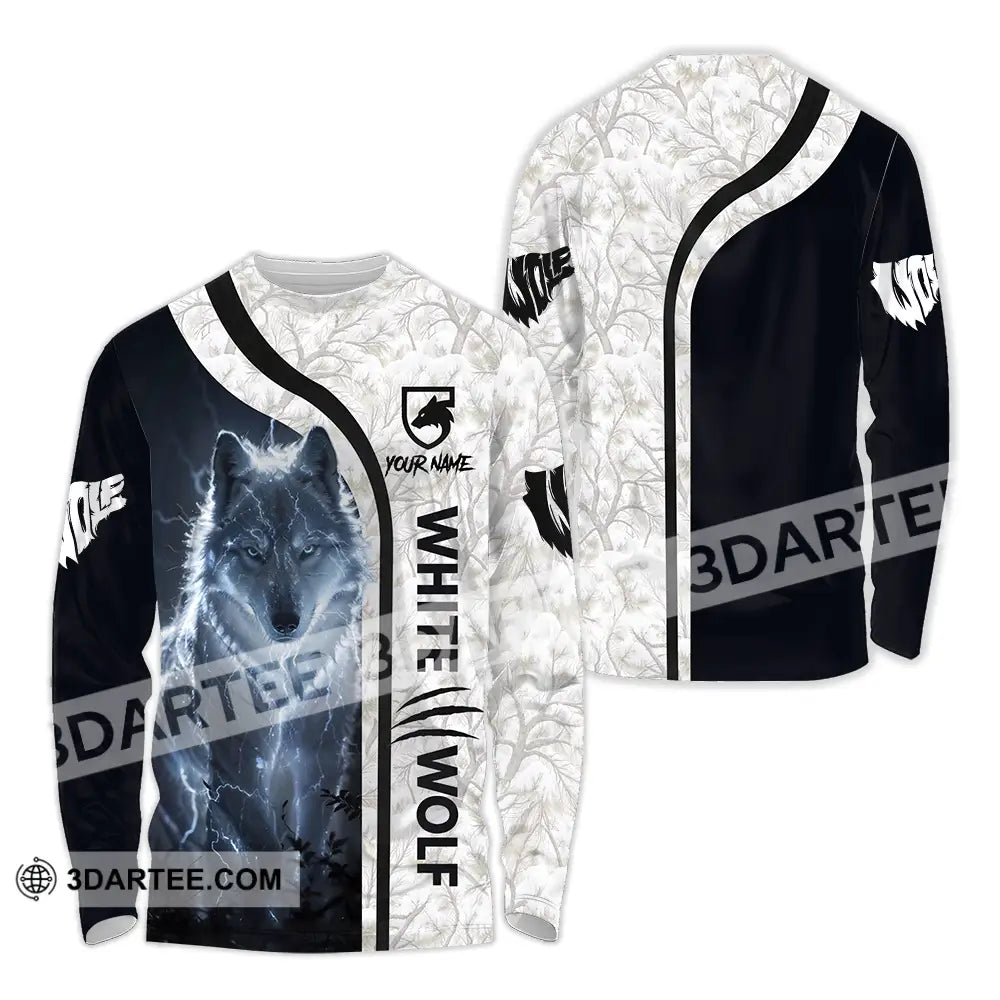 Unisex Shirt - Custom White Wolf 3D Shirt Long Sleeve Shirt / S T-shirt