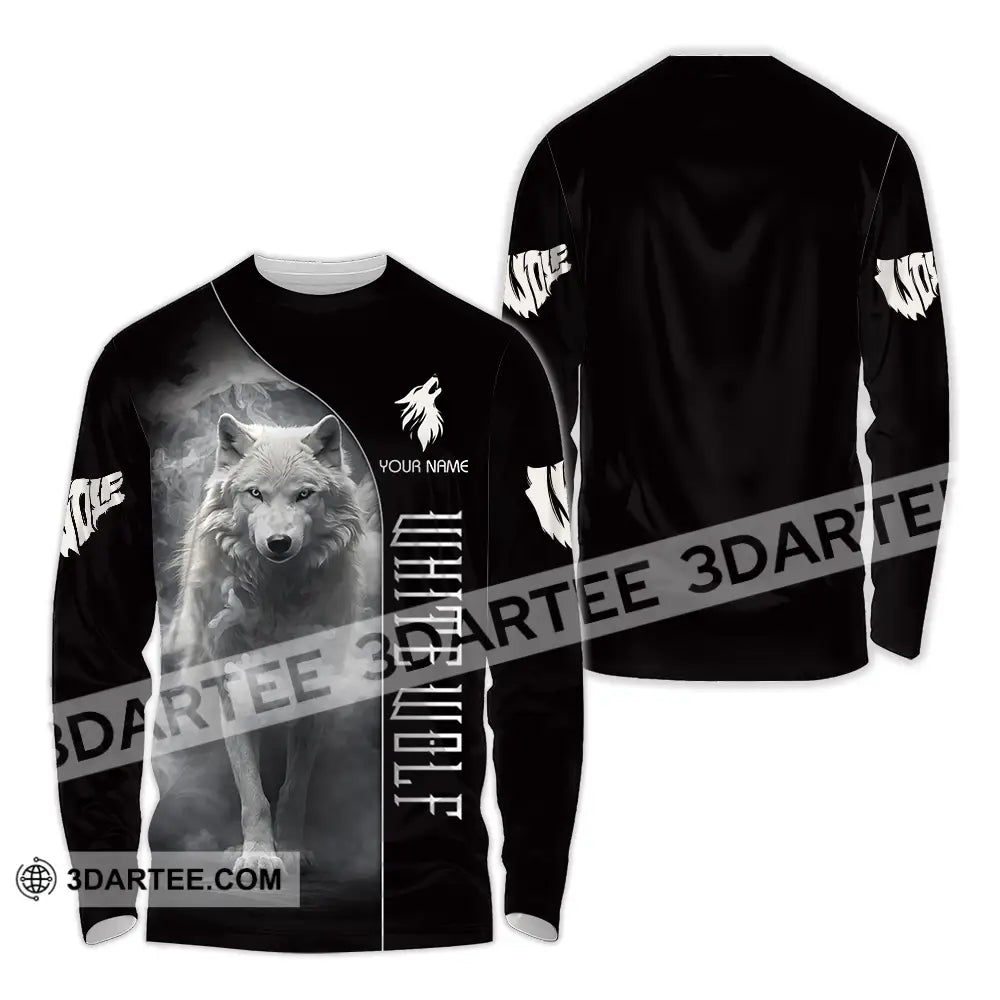 Unisex Shirt - Custom White Wolf 3D Shirt Long Sleeve Shirt / S T-shirt