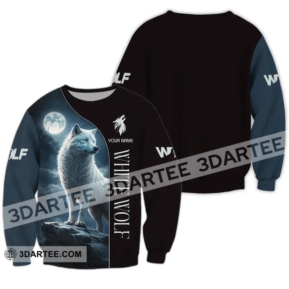 Unisex Shirt - Custom White Wolf 3D Shirt Long Sleeve / S T-shirt