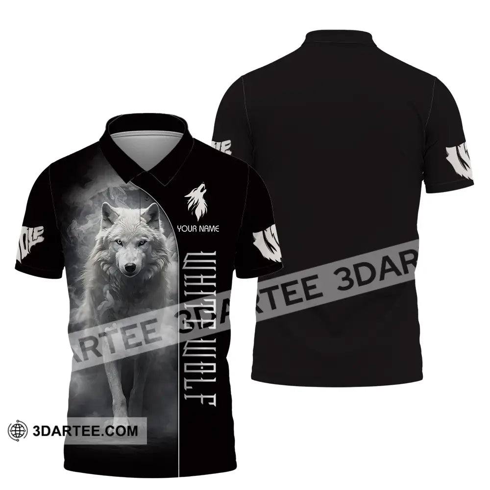 Unisex Shirt - Custom White Wolf 3D Shirt Polo Shirt / S T-shirt