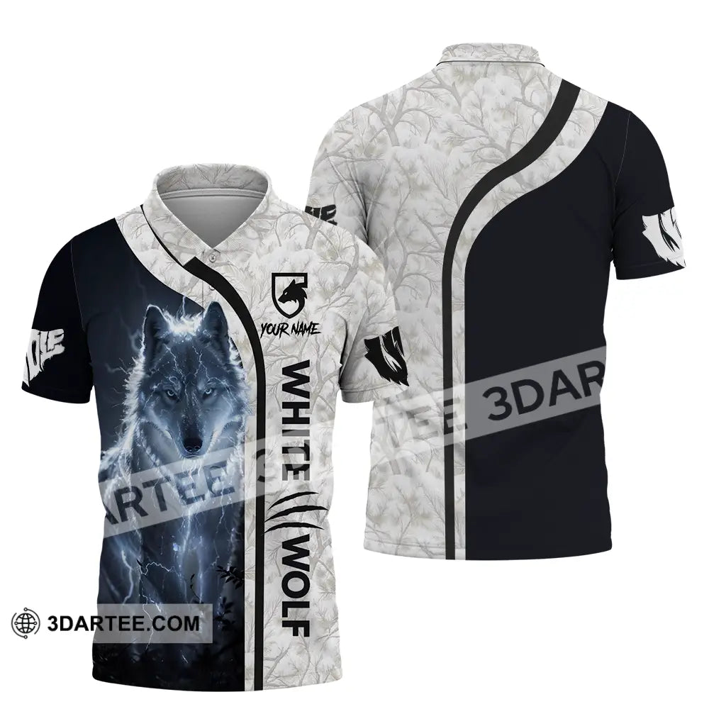 Unisex Shirt - Custom White Wolf 3D Shirt Polo Shirt / S T-shirt