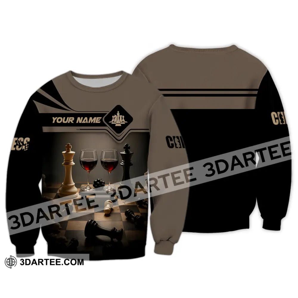 Unisex Shirt - Custom Wine Chess Shirt For Couple Long Sleeve / S T-shirt