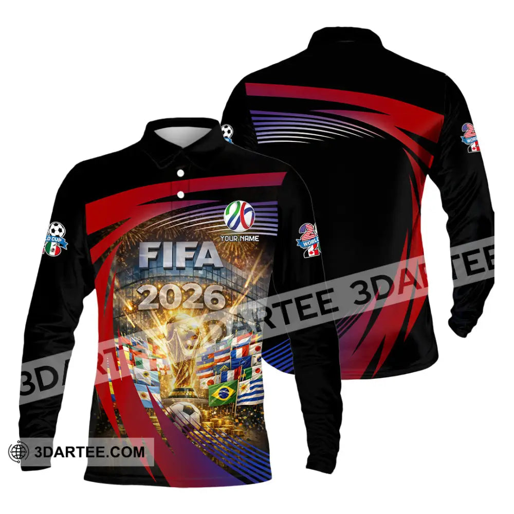 Unisex Shirt - Custom World Cup 2026 3D Shirt Long Sleeve Polo / S T-shirt
