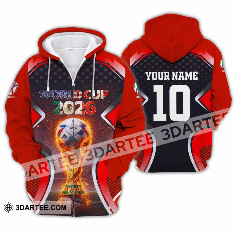 Unisex Shirt - Custom World Cup 2026 3D Shirt Zipper Hoodie / S T-shirt
