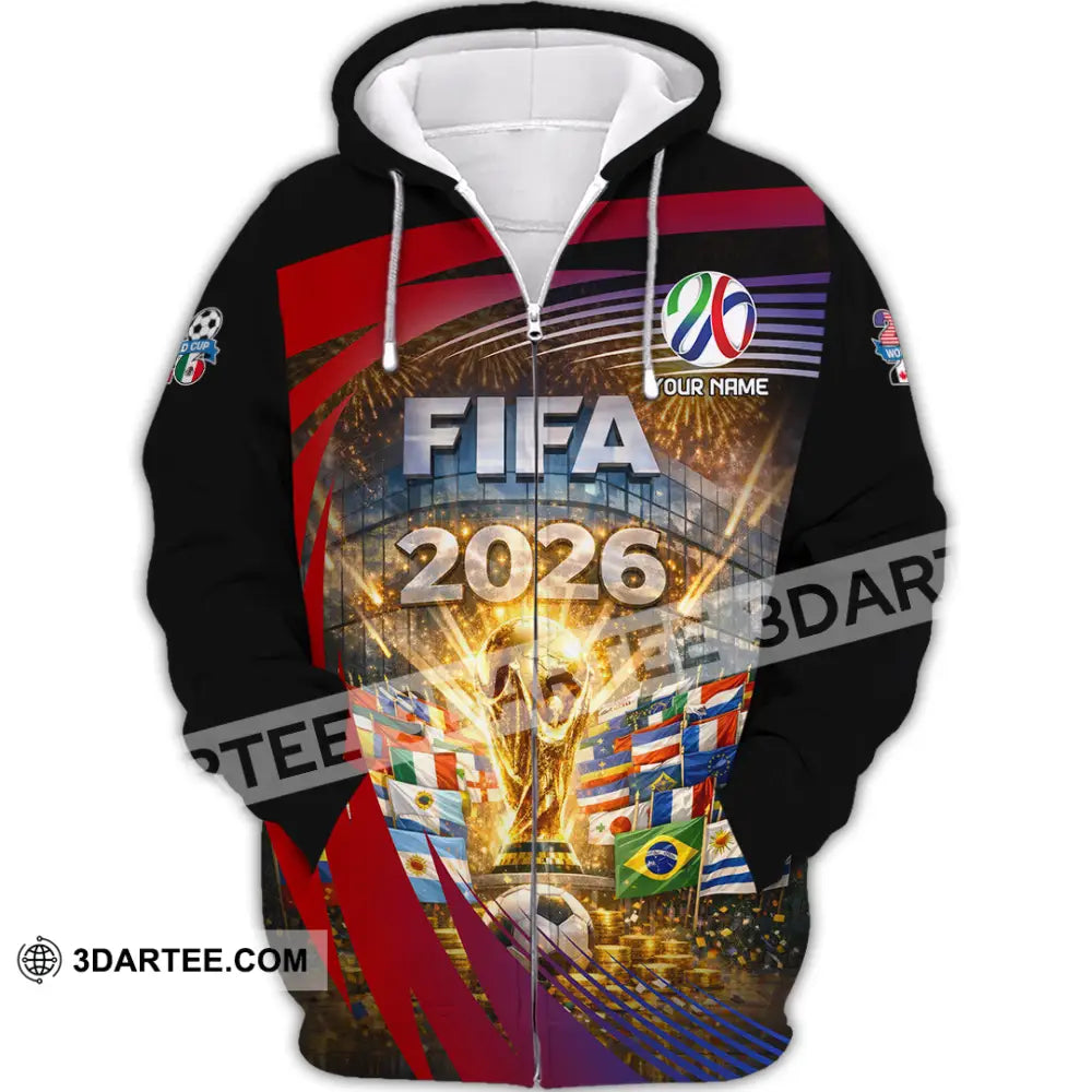 Unisex Shirt - Custom World Cup 2026 3D Shirt Zipper Hoodie / S T-shirt