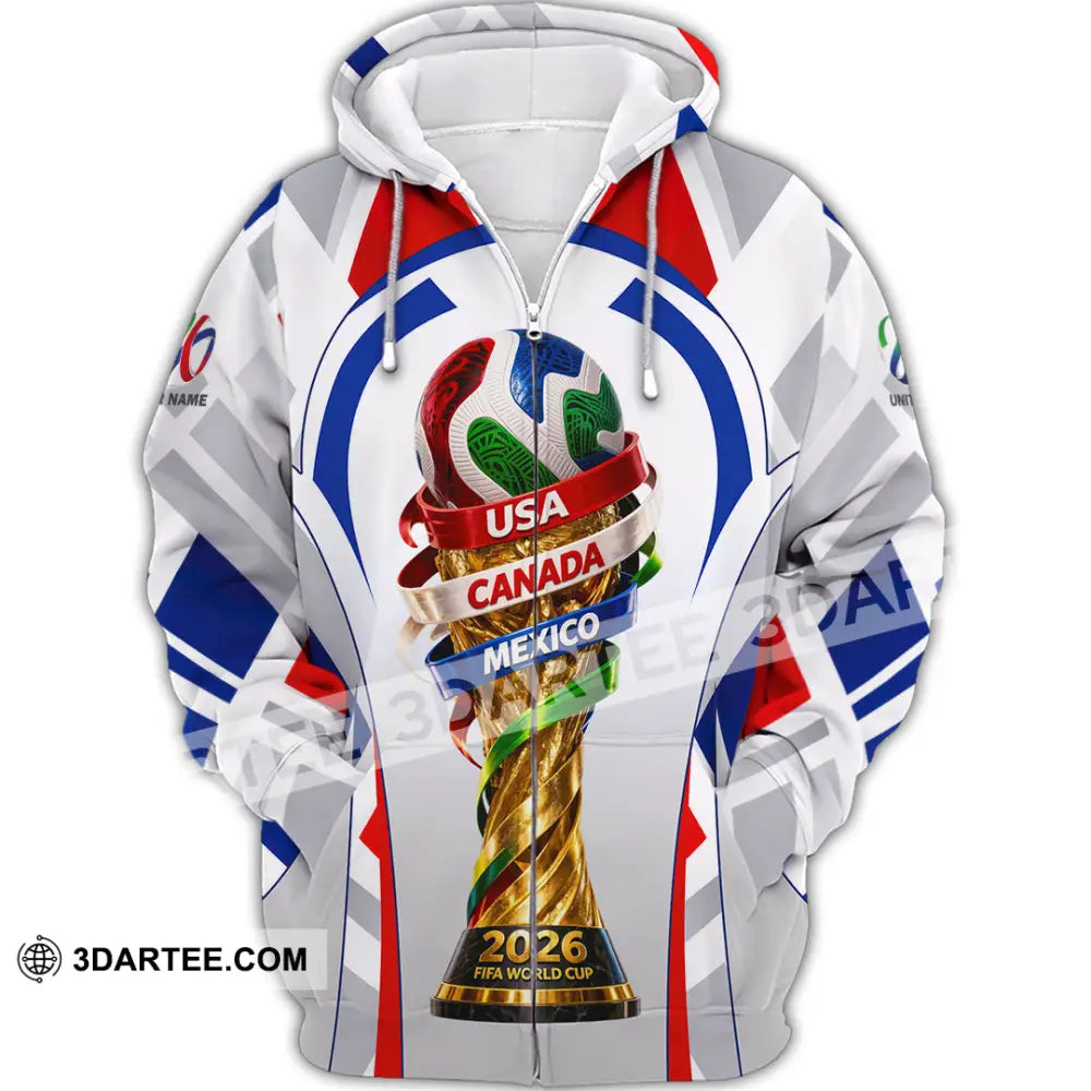 Unisex Shirt - Custom World Cup 2026 3D Shirt Zipper Hoodie / S T-shirt