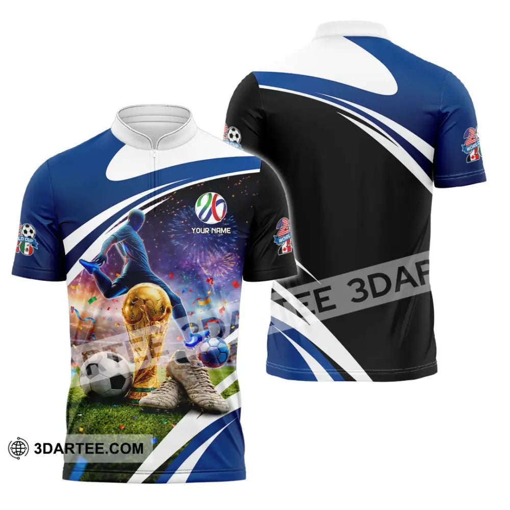 Unisex Shirt - Custom World Cup 2026 3D Shirt Zipper Polo Shirt / S T-shirt