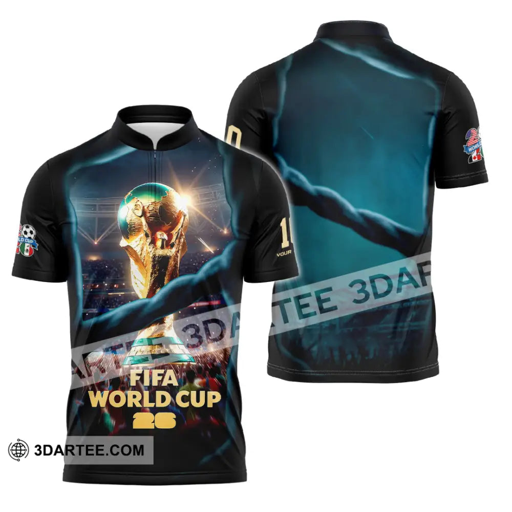 Unisex Shirt - Custom World Cup 2026 3D Shirt Zipper Polo Shirt / S T-shirt