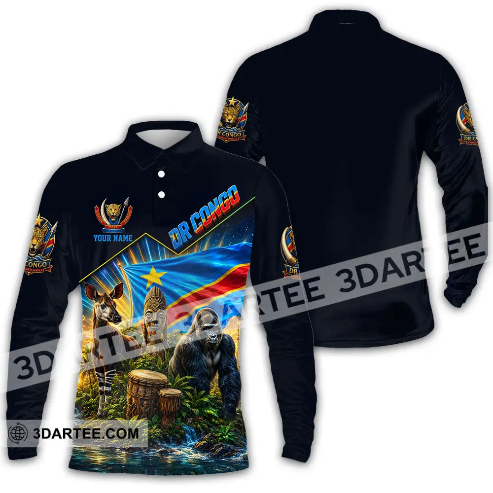 Unisex Shirt - Custom World Cup 2026 Dr Congo Shirt - Long Sleeve Polo / S - T-shirt