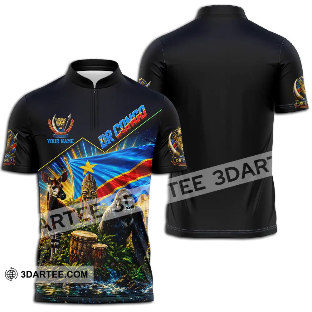 Unisex Shirt - Custom World Cup 2026 Dr Congo Shirt - Zipper Polo Shirt / S - T-shirt