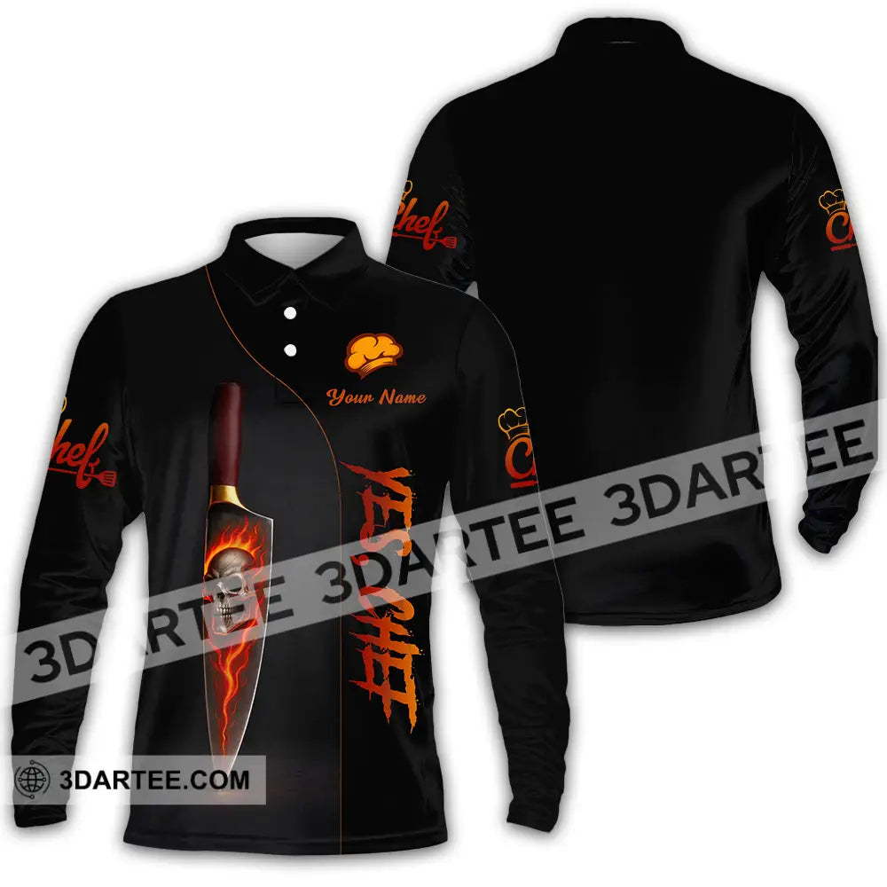 Unisex Shirt - Custom Yes Chef 3D Shirt Long Sleeve Polo / S T-shirt