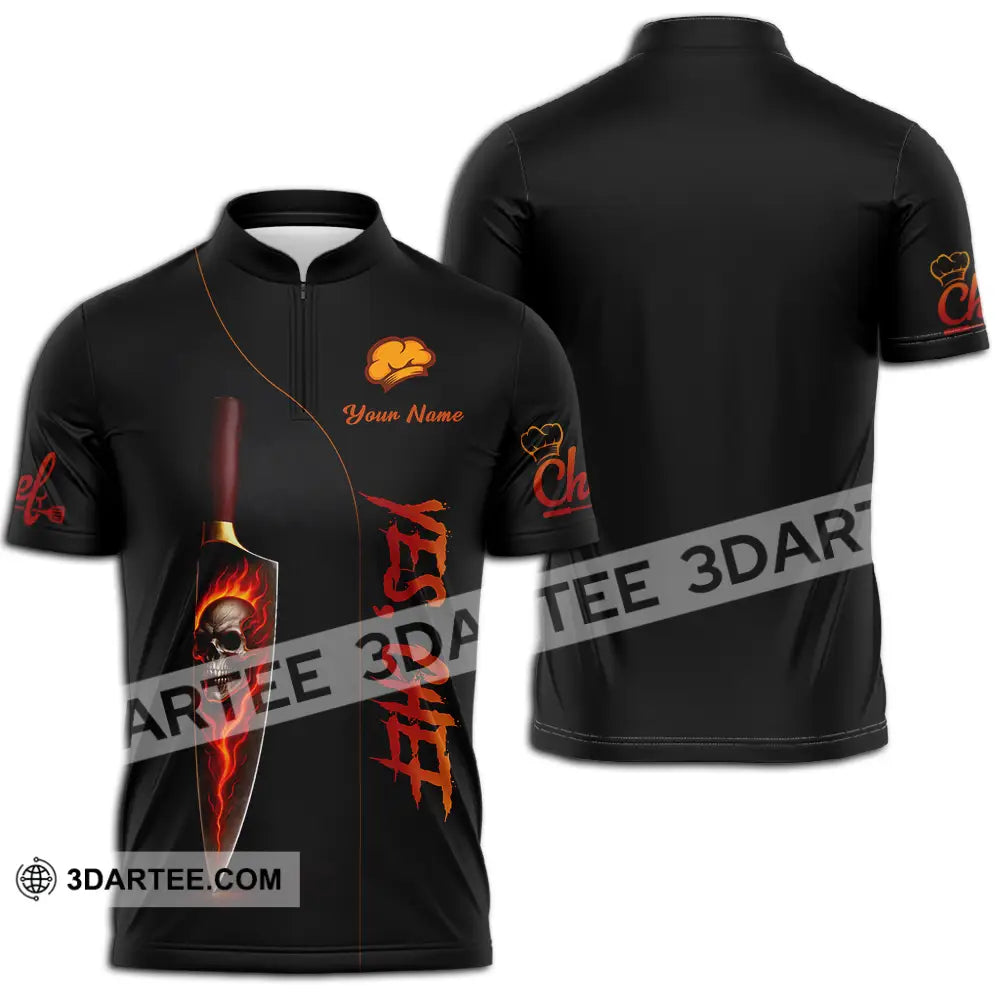 Unisex Shirt - Custom Yes Chef 3D Shirt Zipper Polo Shirt / S T-shirt
