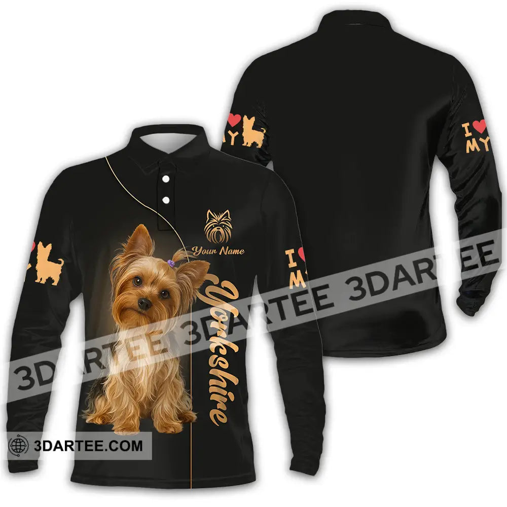 Unisex Shirt - Custom Yorkshire Terrier Shirt Long Sleeve Polo / S T-shirt