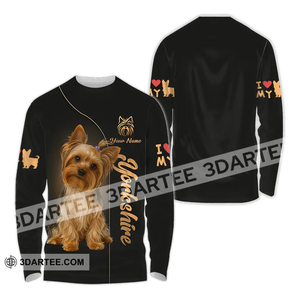 Unisex Shirt - Custom Yorkshire Terrier Shirt Long Sleeve Shirt / S T-shirt