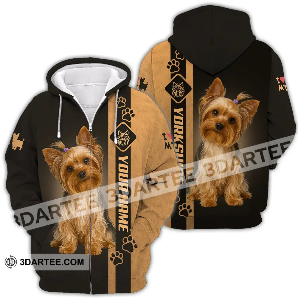 Unisex Shirt - Custom Yorkshire Terrier Shirt Zipper Hoodie / S T-shirt