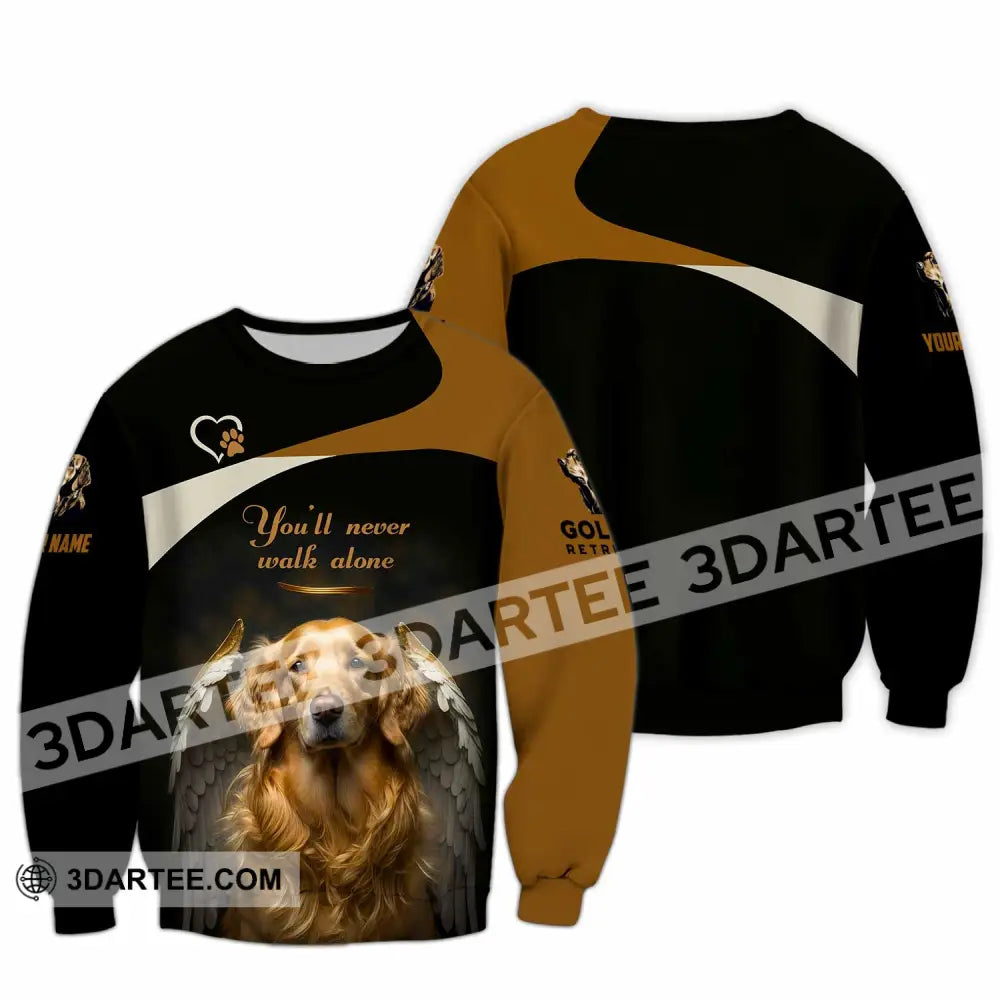 Unisex Shirt - Custom You Never Walk Alone Golden Retriever Shirt Long Sleeve / S T-shirt