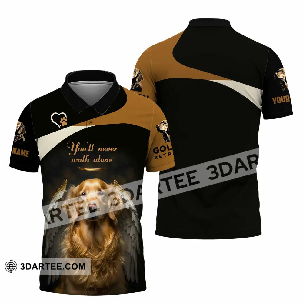 Unisex Shirt - Custom You Never Walk Alone Golden Retriever Shirt Polo Shirt / S T-shirt
