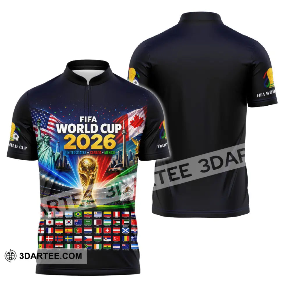 Unisex Shirt - Custom World Cup 2026 Shirt - Zipper Polo Shirt / S - T-shirt