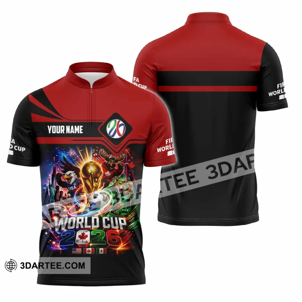 Unisex Shirt - Custom World Cup 2026 Shirt - Zipper Polo Shirt / S - T-shirt
