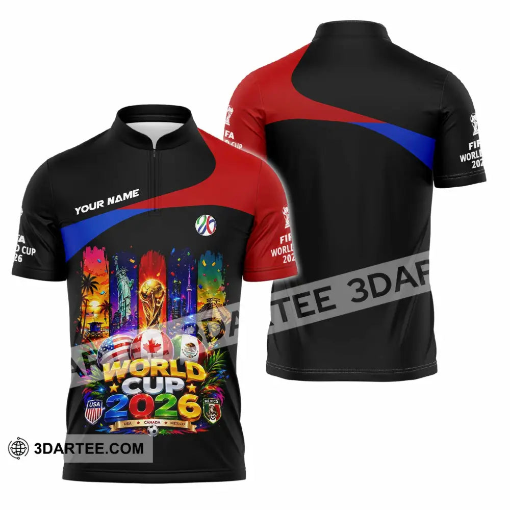 Unisex Shirt - Custom World Cup 2026 Shirt - Zipper Polo Shirt / S - T-shirt