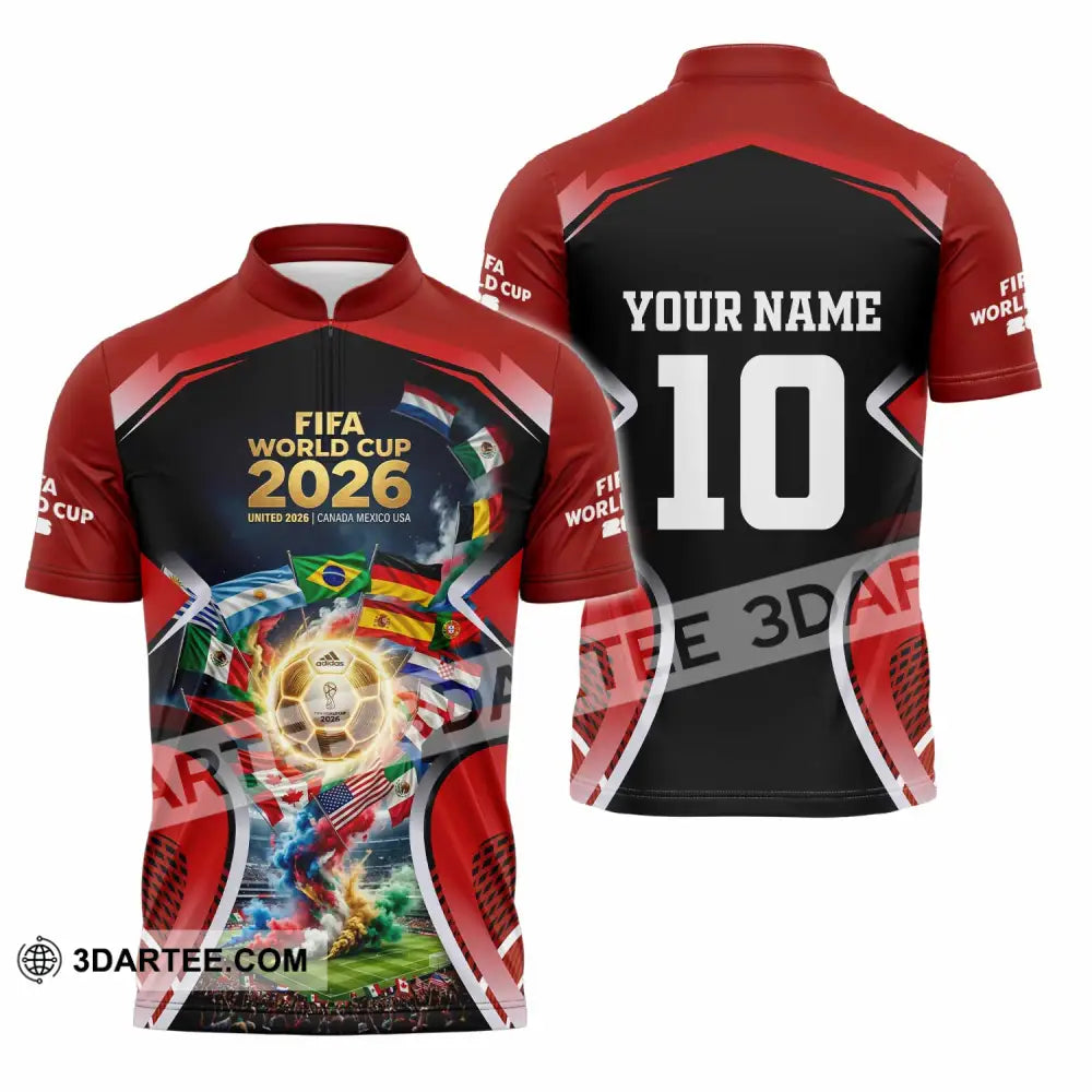 Unisex Shirt - Custom World Cup 2026 Shirt - Zipper Polo Shirt / S - T-shirt