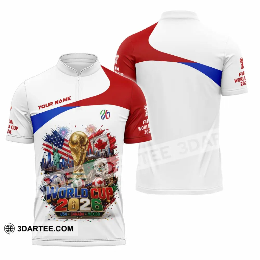 Unisex Shirt - Custom World Cup 2026 Shirt - Zipper Polo Shirt / S - T-shirt