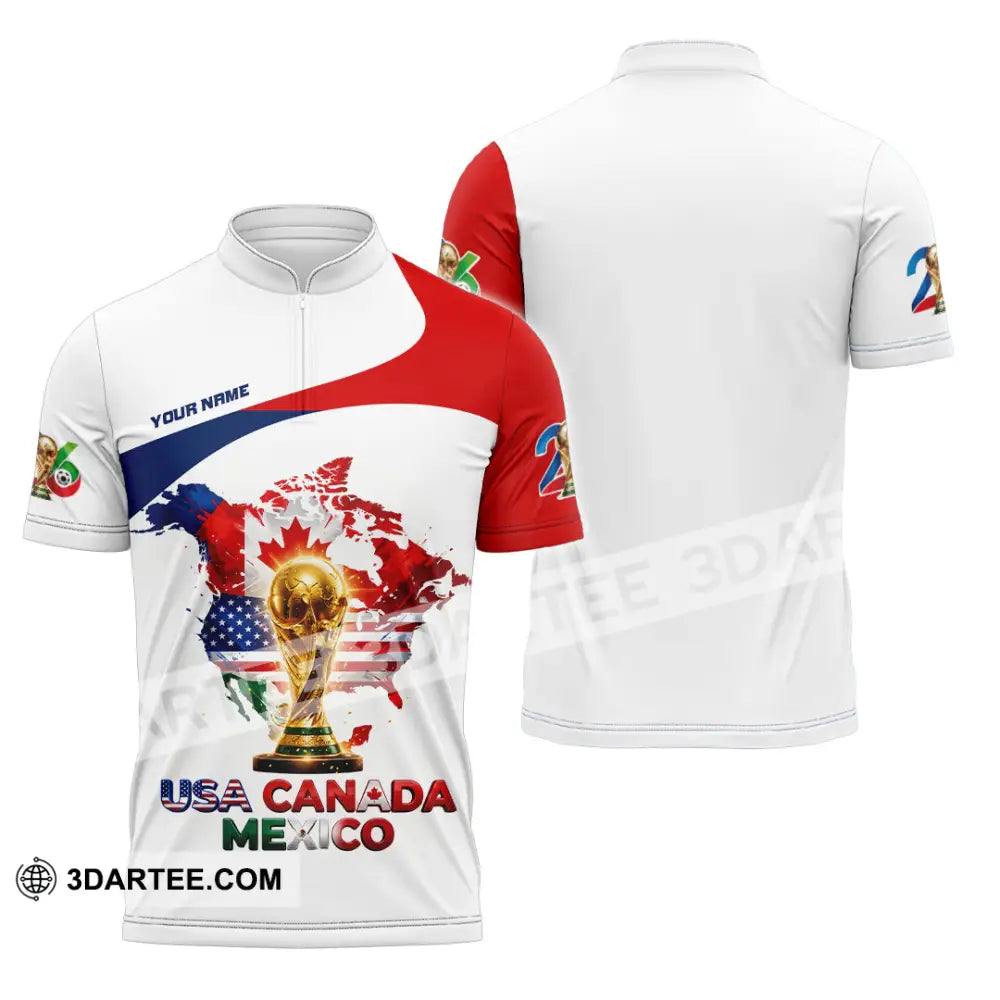Unisex Shirt - Custom World Cup 2026 Shirt - Zipper Polo Shirt / S - T-shirt