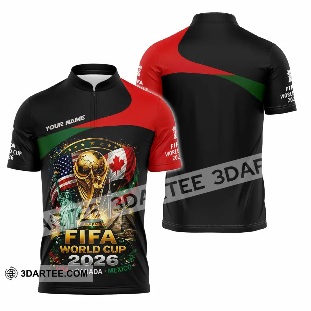 Unisex Shirt - Custom World Cup 2026 Shirt - Zipper Polo Shirt / S - T-shirt