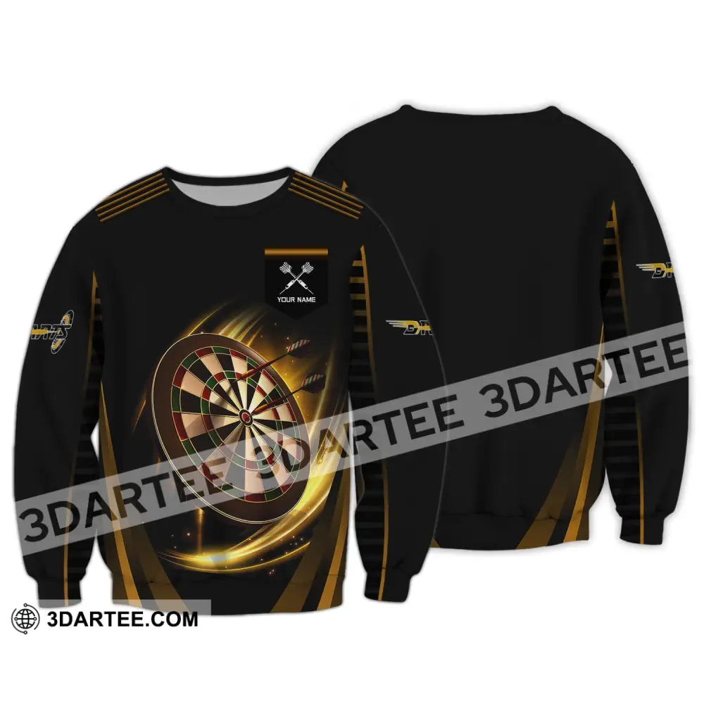 Unisex Shirt Darts T-Shirt Golden Dart Lover Gift Gamer Long Sleeve / S