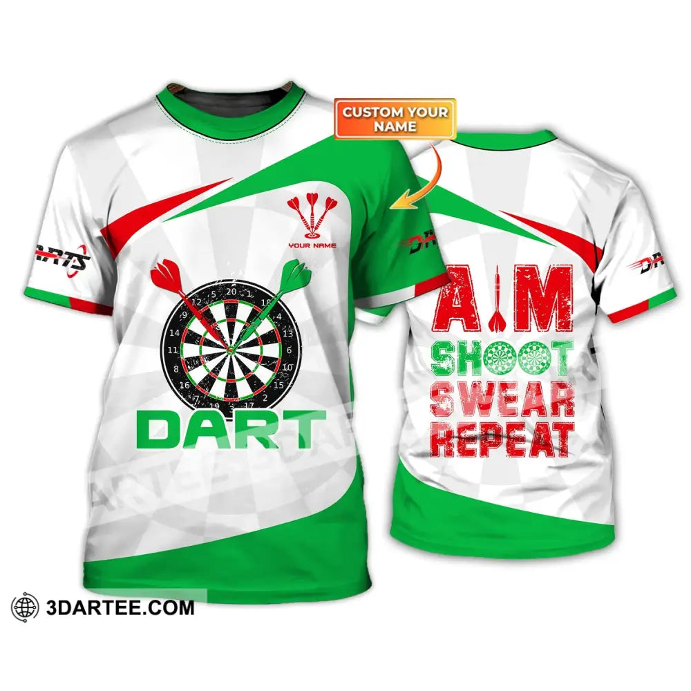 Unisex Shirt Darts T-Shirt Shoot Swear Repeat Lover Gift Gamer