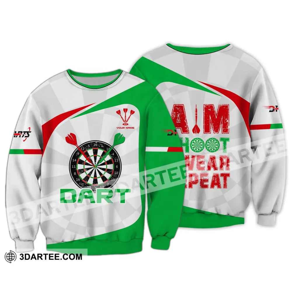 Unisex Shirt Darts T-Shirt Shoot Swear Repeat Lover Gift Gamer Long Sleeve / S