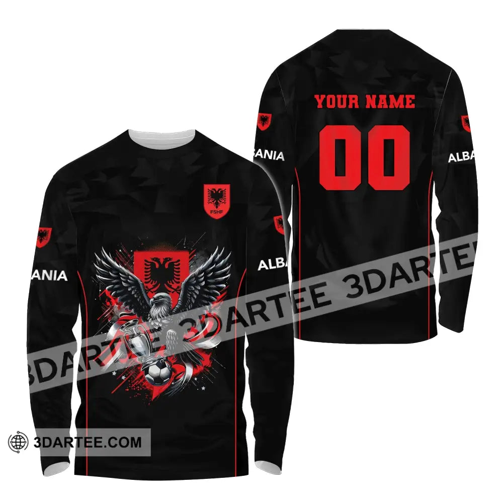 Unisex Shirt Euro 2024 Custom Name And Number Albania Football Polo Long Sleeve / S T-Shirt