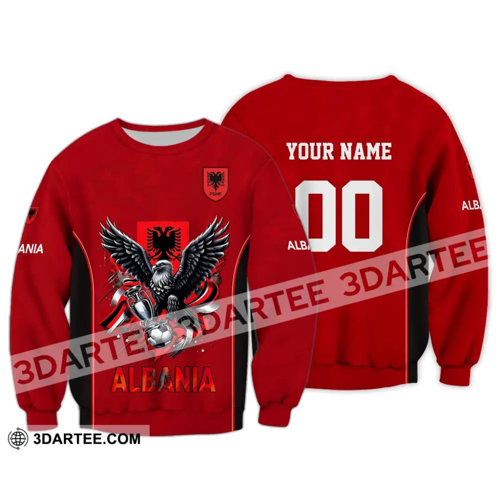 Unisex Shirt Euro 2024 Custom Name And Number Albania Football Polo Long Sleeve / S T-Shirt