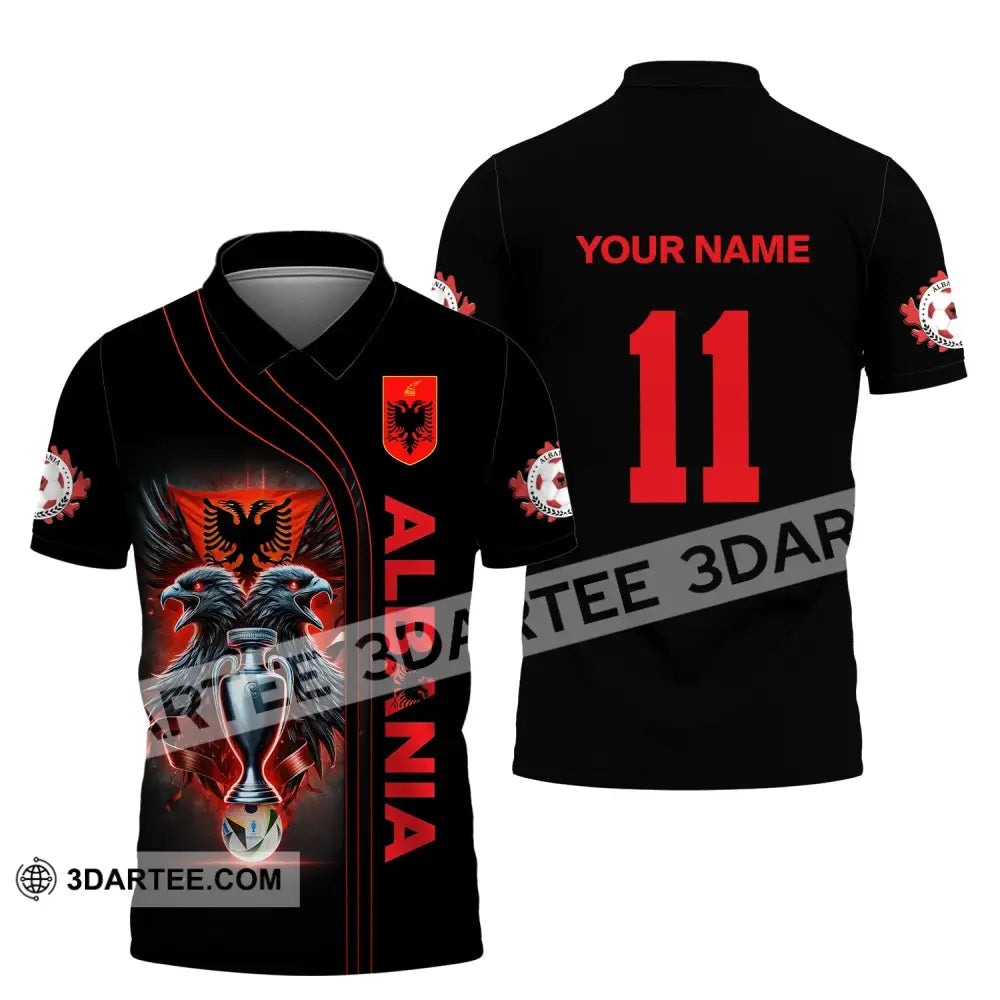 Unisex Shirt Euro 2024 Custom Name And Number Albania Football Polo Long Sleeve / S T-Shirt