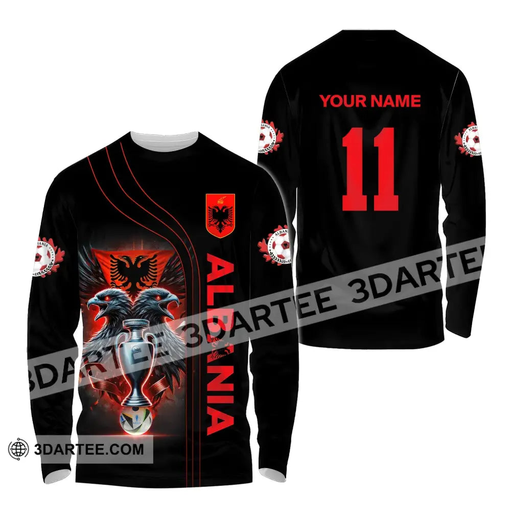 Unisex Shirt Euro 2024 Custom Name And Number Albania Football Polo Long Sleeve / S T-Shirt